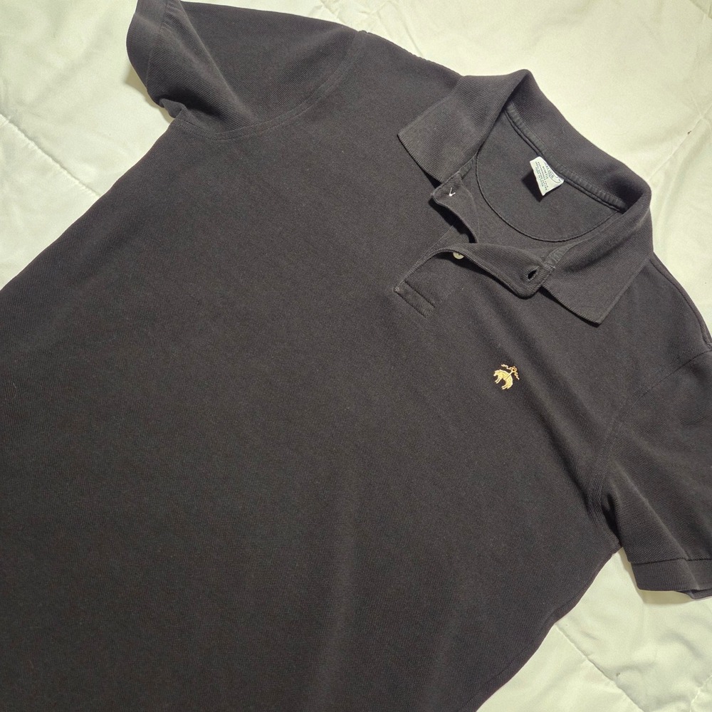 Brooks Brothers Mens Slim Fit Performance Polo Black Supima Cotton Medium